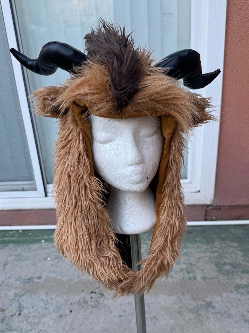 Brown Furry Horned Animal Costume Hat